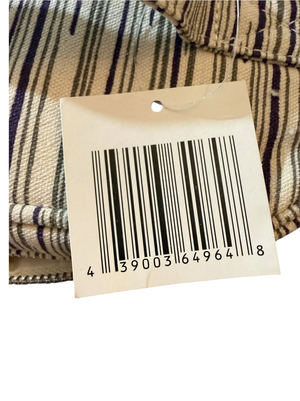 Nordstrom Striped Canvas Cosmetic Case - Cream and Navy, NWT